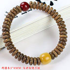 [good luck] tablet beads 3*8mm + cinnabar charcoal fired bodhi