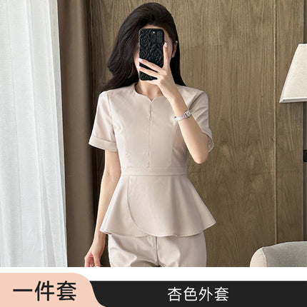 Summer Business Wear Short-sleeved Suit suit Women's Dress Slim-fit Temperament Hotel Front Desk Sales Department Jewelry Store Work Clothes