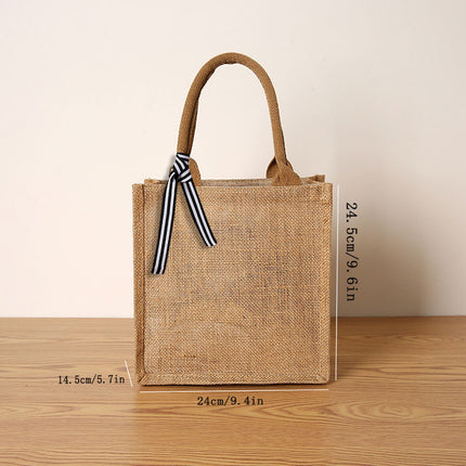 New Handheld Open Storage Bag Jute Women's Tote Bag