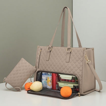 Popular 2-in-1 Lunch Bag Large Capacity Insulated Bag Crossbody Bag Women's Shoulder Bag with Small Bag Computer Bag Cross-Border