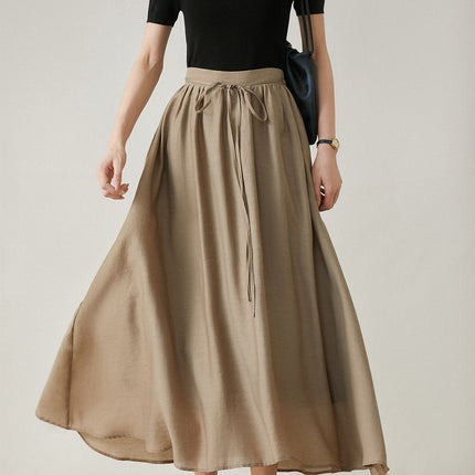 | Garden Tour. Skirt | Elegant Slim A- line Umbrella Skirt/Dipped Smooth Lyocell Skirt