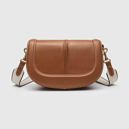 Za Women's Bag 2025 Spring New Saddle Bag Magnetic Buckle Flip Shoulder Crossbody Bag Versatile Wide Shoulder Strap Work Clothing