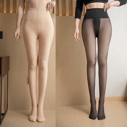 Light leg artifact autumn and winter leg pressure double-layer fleece-lined leggings bare feeling hair removable replacement stockings