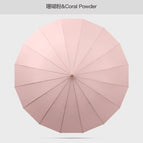 Coral pink] ring handle straight umbrella / 23 inches 16k