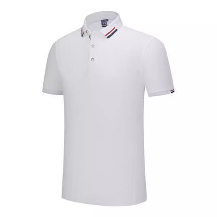 230G ice ion mercerized British fashion three-color side polo shirt printed enterprise advertising shirt overalls wholesale