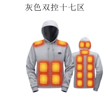 New Smart Heating Sweatshirt USB Charging Heated Hoodie for Daily Casual Sports Cold Protection and Warmth for Men and Women