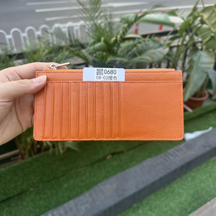 Women's Genuine Leather Fashion Long Zipper Mobile Phone Wallet High-grade Cowhide Men's Large Capacity Card Bag Two-in-One in stock
