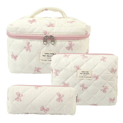 2025 Small Fresh and Cute Cotton Cosmetic Bag Niche Portable Toiletry Cosmetics Bag Floral Ins Cute Box Bag Box