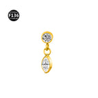Teeth m0.9 / Round diamond marquise pendant gold (head only)