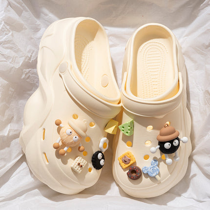 Heightening Thick-Soled Clogs for Women in Summer, Breathable and Slippery, Non-Slip Eva Beach Toe-Toe Slippers for Women Wholesale