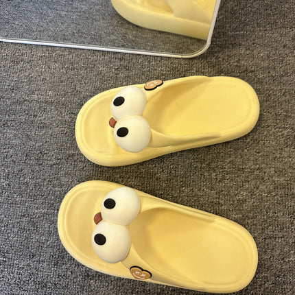 2023 Summer New Women's Flip Flops Big Eyes Love Cute Sweet Thick Bottom Comfortable Home Out