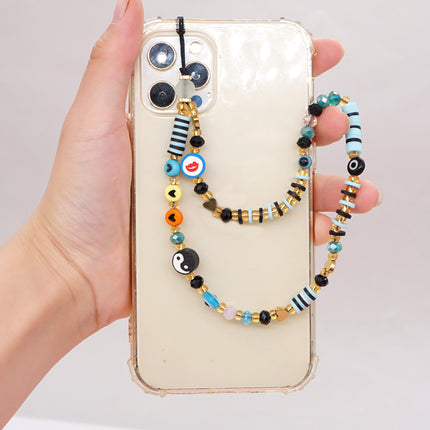 Factory direct supply handmade beaded mobile phone lanyard bluetooth speaker lanyard flashlight fan selfie stick U disk sling