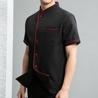 Black with red edges [short sleeves] / XL/175
