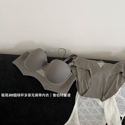 Cross-border neck lingerie women's 2024 new explosion small chest gathered to show the big autumn and winter seamless breast sexy bra