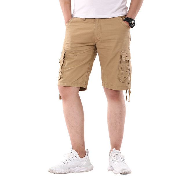 Summer new men's casual shorts multi-pocket plus size loose shorts fashion trendy casual pants overalls men