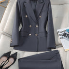 8726 black top pants / S