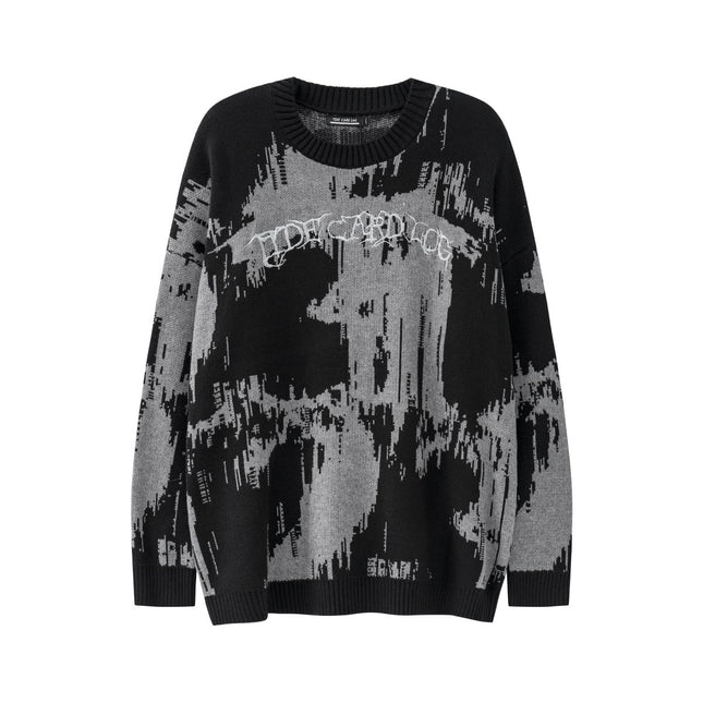 TIDE CARD LOG | High Street dark embroidered letter sweater sweater couple's loose fashion brand long sleeve