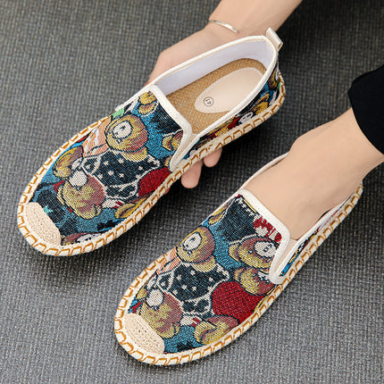 Cloth Shoes for Men, Summer Women's Shoes, Casual Slip-On Fisherman Canvas Shoes, Breathable Beanie Trendy Shoes