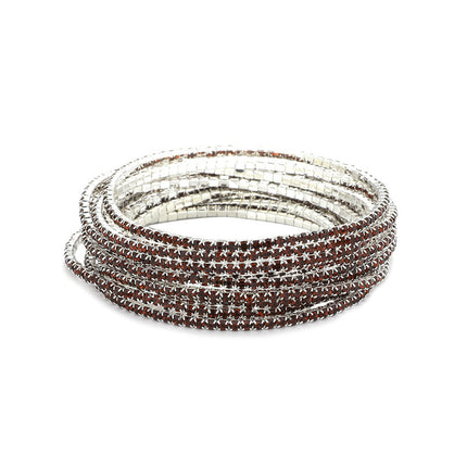 2.0mm Superfine Rhinestone Bracelet Stretch Bridal Bracelet Korean Style Single Row Flash Diamond Stretch Crystal Bracelet