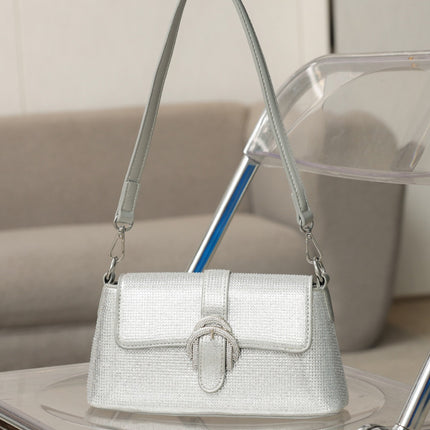 Fashion Women's Bags Wholesale 2026 New Fashion Rhinestone Underarm Bag Urban Simple Versatile Shoulder Crossbody Baguette Bag