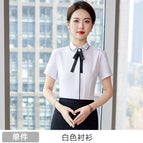 Women-White Short Sleeve Shirt / S