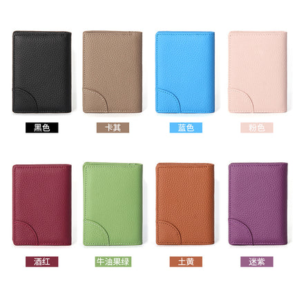Foreign Trade Top Layer Cowhide Card Bag Coin Purse Lightweight Simple Japanese Style Large Capacity Business Card Bag Certificate Genuine Leather Card Case