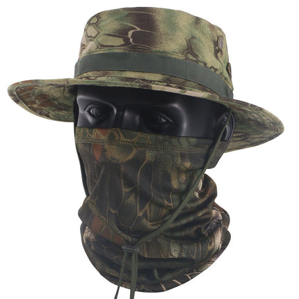 Summer Camouflage Tactical Penny Hat suit Multi-function Magic Hood Fishing Hat Fisherman Hat Sunscreen Breathable Hat