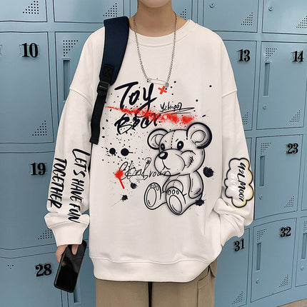 Sweatshirt Men's Spring and Autumn Loose Thin Round Neck Long Sleeve Hong Kong Style Trendy Brand Boys Couple's Casual Pullover Zhongshan Jacket