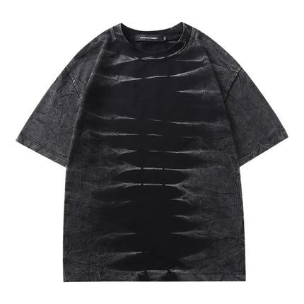 European and American Washed Spray Monkey Gradual Craft Heavy Loose Short-sleeved Unisex T-shirt Top