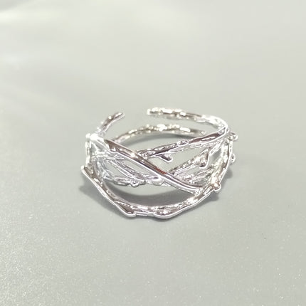 s925 sterling silver plated ring Women's wholesale niche women's high-end sense ins style simple ring light luxury retro ring wholesale