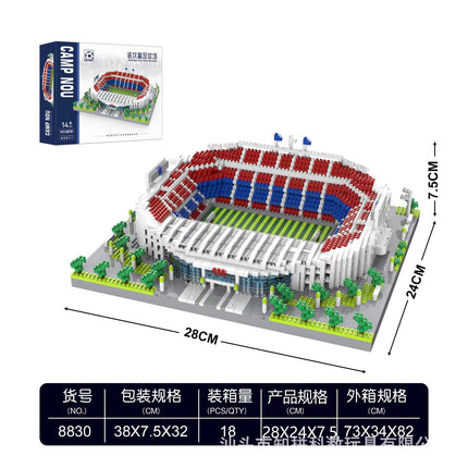 Cross-border building blocks Real Madrid football field basketball and other micro-particle building blocks puzzle toys exported to Amazon cross-border explosions