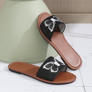 Foreign Trade plus size Flat Bottom Casual Slippers Women's 2024 New Simple European and American Fashion Outer Wear Beach Fish-mouth Shoes