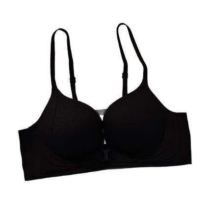 Front Button Push-Up Bra for Women with Small Breasts and Flat Chests, Summer No Rims, Traceless Anti-Sagging, Sexy Bra with Secondary Breasts
