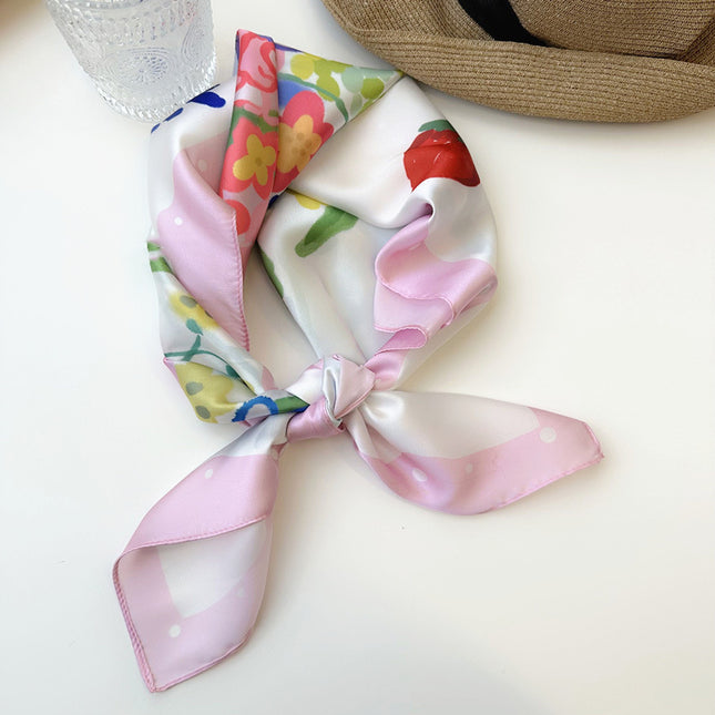2023 new spring scarves 70x 70 square scarf silk scarf female pale green healing scarf