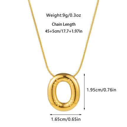 Cross-border fashion sense Europe and the United States 26 English letter pendant smooth bubble letter necklace women wholesale