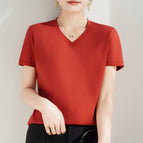 V-neck tomato red / S