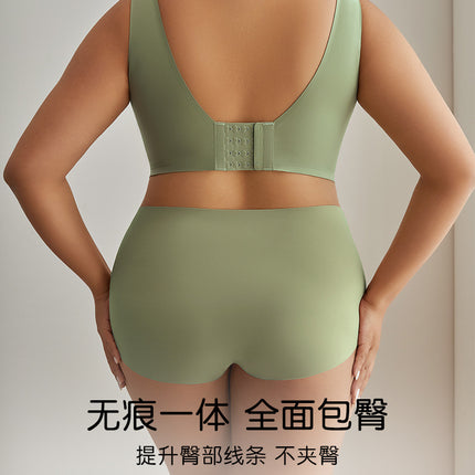 Cross-border chubby girl Traceless plus size Underwear Women's Large Chest Showcase Small Anti-sagging Comfortable Non-rims Thin Large Chest Bra