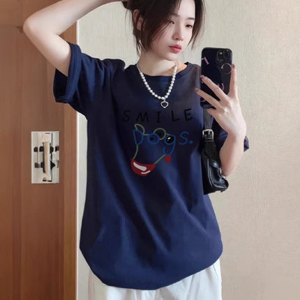 White Short-Sleeved Women's T-Shirt 2026 New Popular Loose-Fitting Women's Pure Cotton Base Shirt for Layering Half-Sleeve Summer Top
