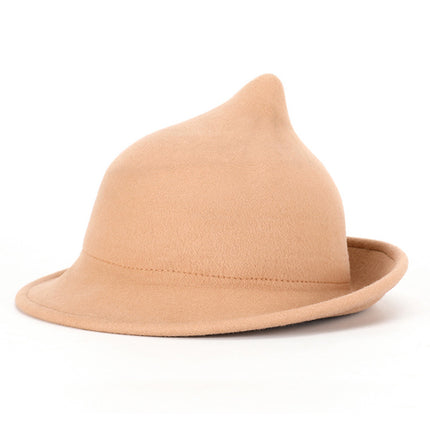 European and American Personalized Magic Hat Pointed Felt Hat Magic Hat Halloween Stage Performance Hat Rolled Edge Wool Witch Hat