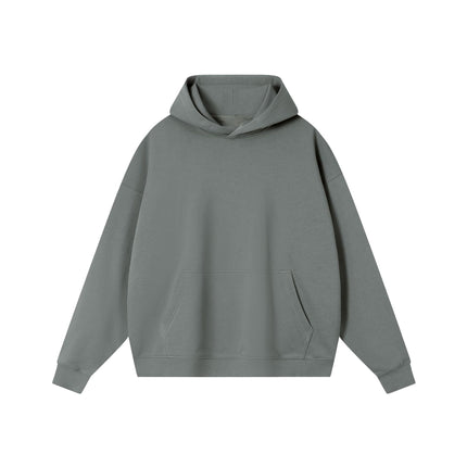 Spring and Autumn Heavy 380g Big terry Shoulder Hooded Sweater Women's American Fashion Brand Loose Solid Color All-match Couple Hoodie