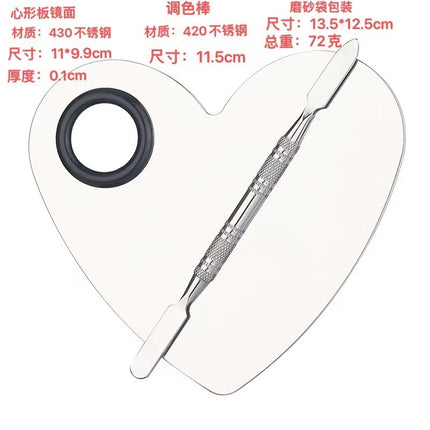Factory spot stainless steel palette palette with palette bar nail beauty makeup set color palette tools