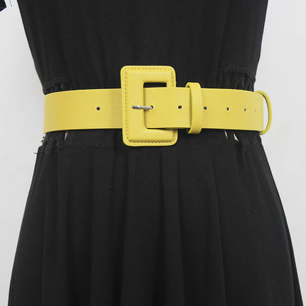 Belt Women's wide purple Korean style yellow pink belt women's fashion all-match dress sweater waist seal