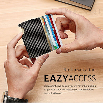 RFID Credit Card Holder Carbon Fiber Card Holder Anti-degaussing Men's Multifunctional Wallet Card Holder Card Holder Anti-theft Box