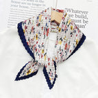 L024-407-02 navy blue edge / 70cm wrinkled square towel