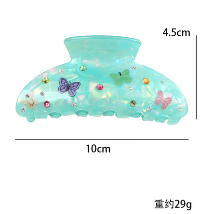 Baoguang spring and summer jewelry butterfly printing super fairy with diamond clip acrylic hair accessories girl simple hair clip