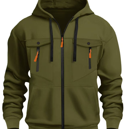 Cross-Border Men's New Autumn and Winter Men's Sweatshirts Amazon Independent Station Casual Trendy Zipper Pullover Sweatshirt Hoodie