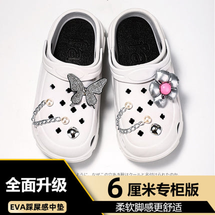 Women's High-Heeled Clogs for Outdoor Wear, Ultra-Thick Sole Height-Increasing Non-Slip Beach Sandals, Closed-Toe Sandals for Women, Summer 2025 Outdoor Wear