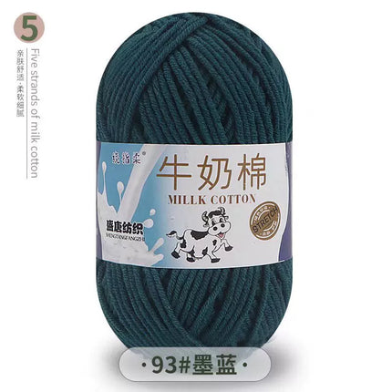 Five-Strand Milk Cotton Yarn Wholesale Medium-Thick Yarn Crochet Doll Shoes Scarf DIY Knitting Material Kit Crochet