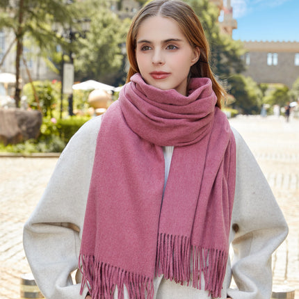 Wool Scarf Shawl High-End Korean Solid Color Scarf Women's Winter Versatile New Men's Cashmere Scarf Wholesale