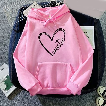 Foreign Trade Cross-border Auntie Love Printing Hooded Sweatshirt Autumn and Winter European and American Men's and Women's Jacket Coat Loose